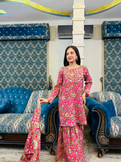 FUCHSIA PINK GHARARA